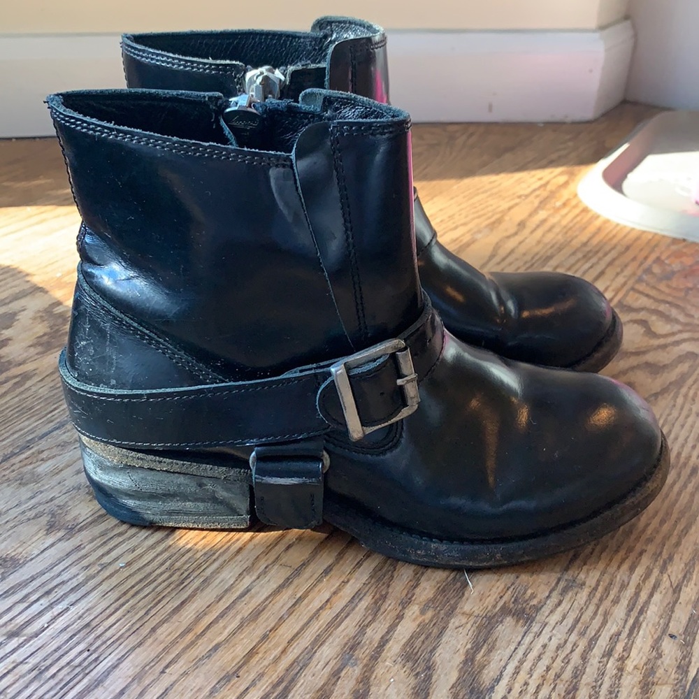 W AllSaints Moto Boots, size 7